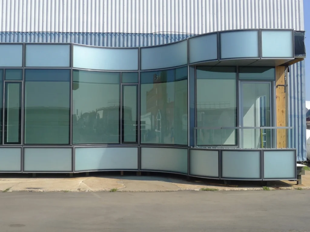 Curved Bent Glass building