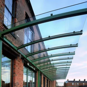 commercial cantilever glass canopy