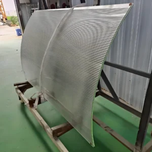 fluted curved glass sheet