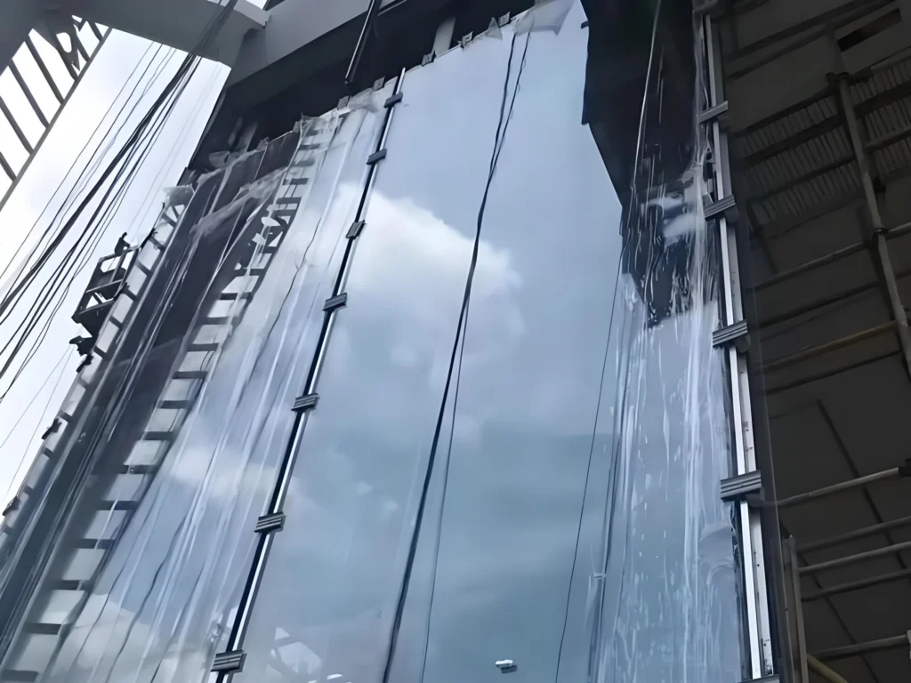 large insulated curtain wall