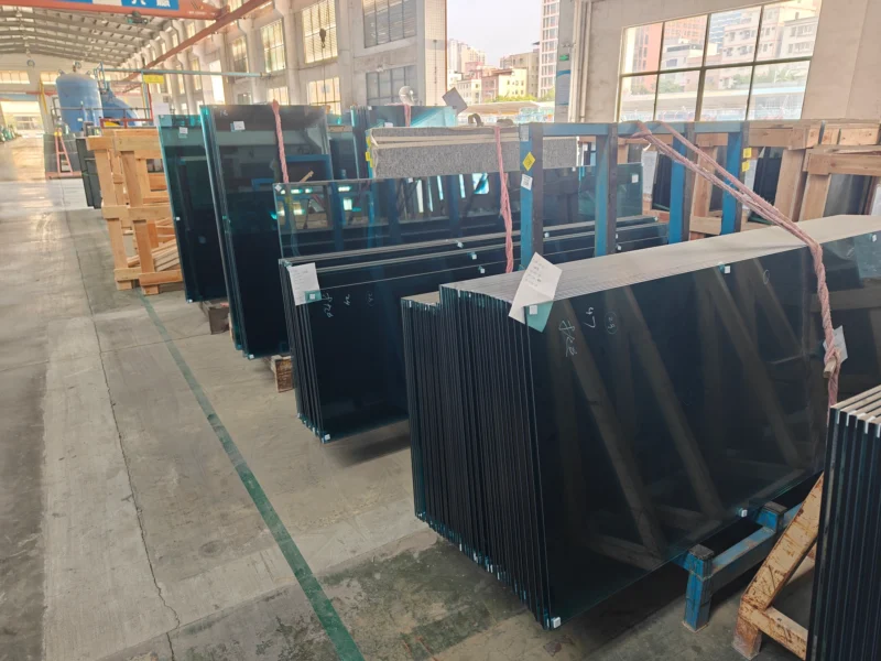 light blue tinted tempered glass