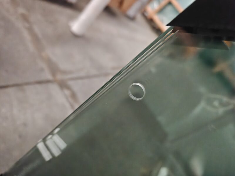 Perforation for 8mm tempered glass sheet