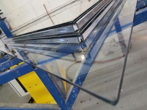 Stepped triple glazing unit