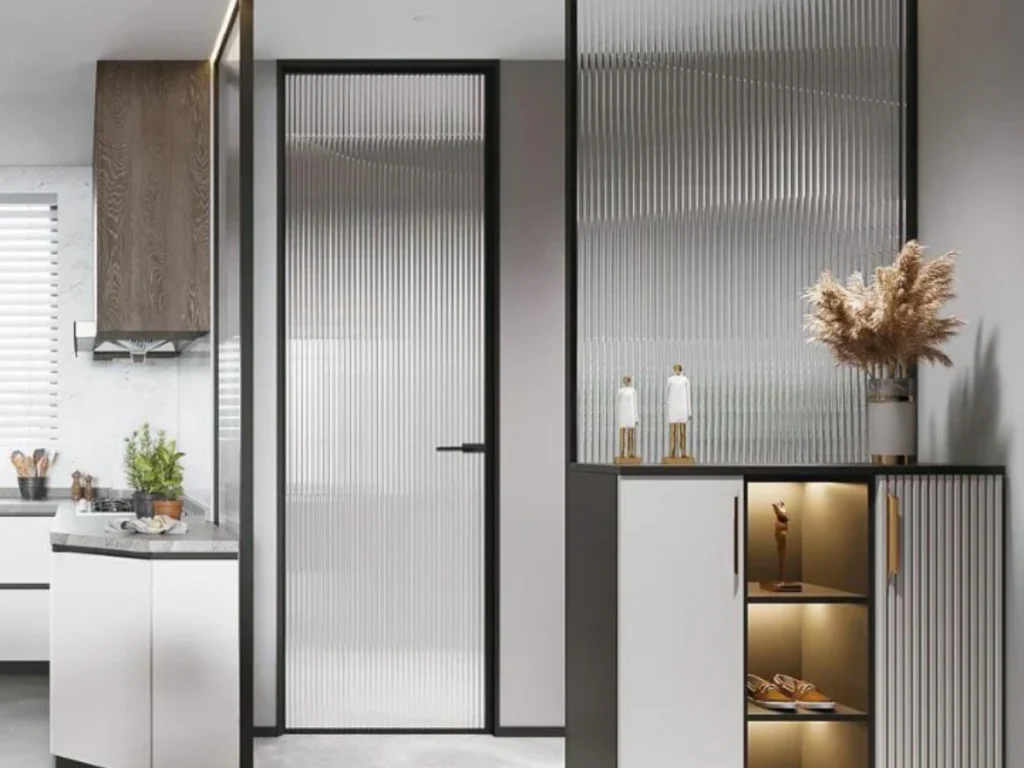 10mm Extra Clear Reeded Glass Door