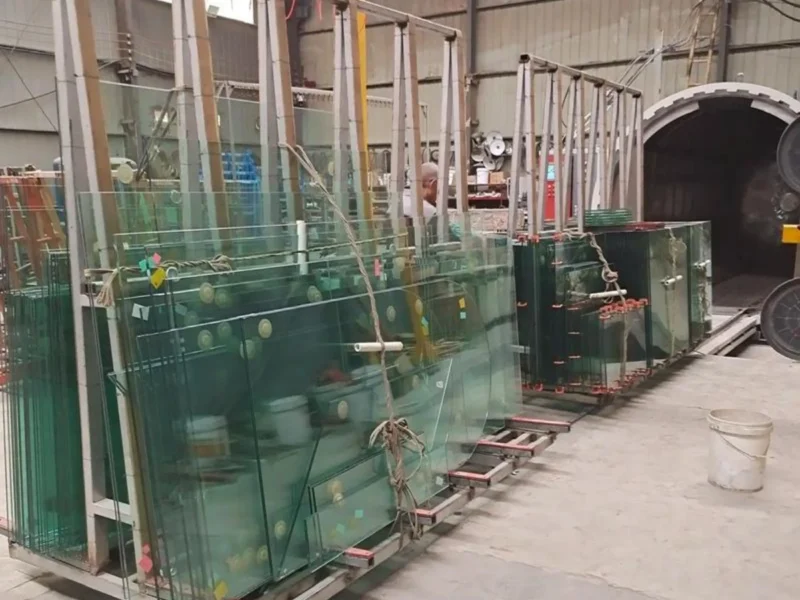 882 laminated glass processing in factory
