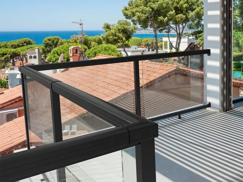 Aluminum Frame Glass Railing