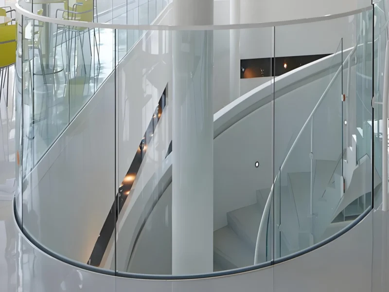 Curved Glass U Channel Railing
