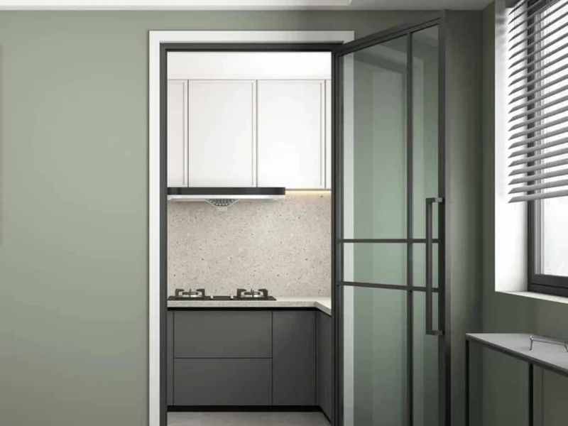 durable aluminum swing door with tempered glass