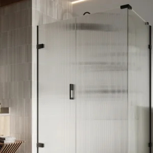 Frameless hinged shower door